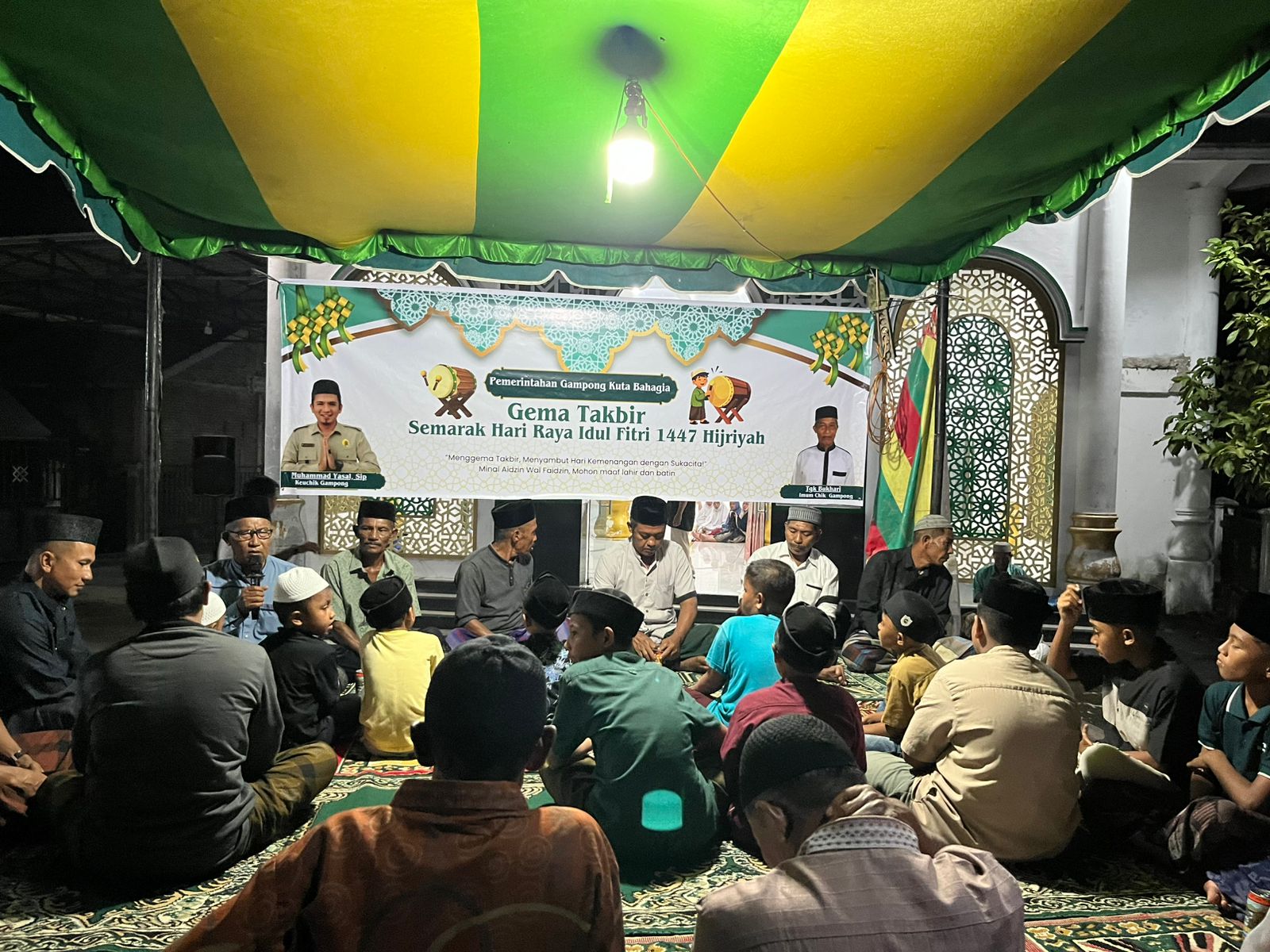 Semarak Takbiran di Kuta Bahagia, Warga Rayakan Idulfitri dengan Takbiran Bersama Dimushalla Gampong